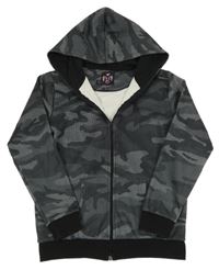 Tmavošedo-šedá army propíncí mikina s kapucí 