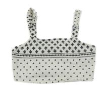Bielo-čierny vzorovaný crop top Destination