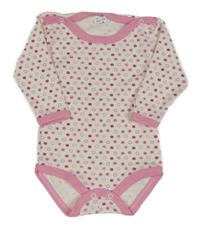 Bílo-růžové žebrované puntíkaté body