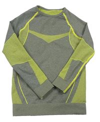 Sivo-žlté melírovaní funkčné športové thermo tričko lupilu