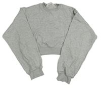 Svetlosivá melírovaná crop mikina H&M