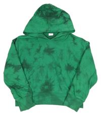 Zeleno-khaki batikovaná crop mikina s kapucňou GAP