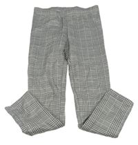 Svetlošedá -čierne kockované vzorované zateplené legínové nohavice Y.F.K.