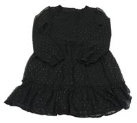 Čierne vzorované šifónové šaty PRIMARK