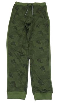 Nové - army-khaki tepláky s medvídky Kids