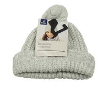 Nové - šedo-bílá melírovaná pletená čepice s bambulí TCM