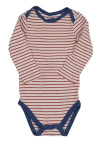 Bielo-červeno-tmavomodré pruhované body Tchibo