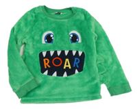 Zelená plyšová mikina s príšerkou a ostny PEP&CO