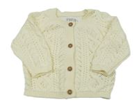 Smetanový ažurový propínací svetr F&F