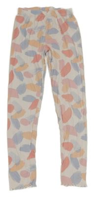 Smetanovo-farebné rebrované legíny Tu