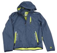 Tmavomodrá melírovaná softshellová bunda s odopínacíá kapucňou C&A