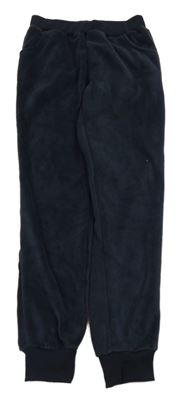 Tmavomodré plyšové nohavice