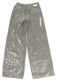 Nové - šedo/stříbrné wide leg rifle M&S