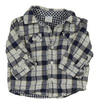 Bielo-tmavomodrá kockovaná košeľa GYMBOREE.