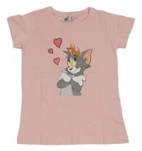 Svetloružové tričko s Tomem a Jerrym