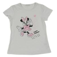 Biele tričko s myškou Pink Girl