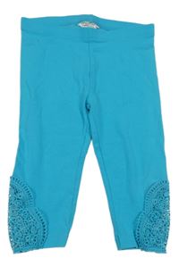 Tyrkysové capri legíny s čipkou C&A