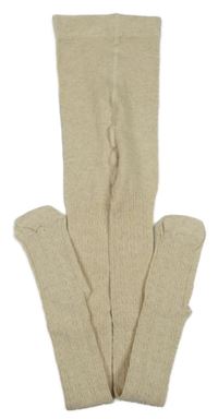 Světlebéžové melírované žebrované punčocháče Next