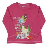 Tmavoružové tričko s mořskými živočichy a nápismi lupilu