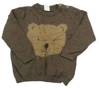 Hnedý sveter s medvedíkom H&M