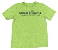 Zelené melírované tričko s nápismi Yigga