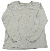 Sivé melírované tričko s hviezdičkami Tchibo