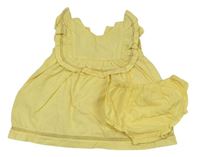 2set - Žluté šaty s volánky + kalhotky s volánky Matalan¨