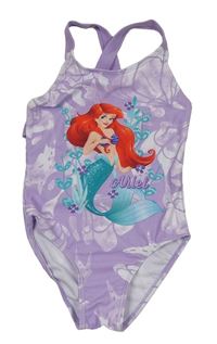 Lila jednodílné plavky s Ariel Disney