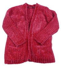 Fuchsiový žinylkový svetrový cardigan George