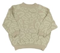 Béžová rebrovaná vzorovaná oversize mikina George