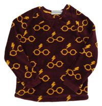 Vínová chlpatá mikina s brýlemi - Harry Potter George