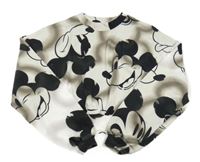 Bielo-sivá batikovaná crop mikina s Mickeym H&M