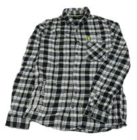 Čierno-bielo-limetková kockovaná košeľa s nápisom Chapter Young