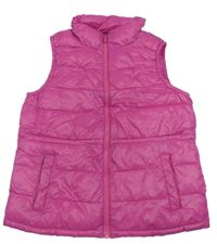 Fuchsiová šušťáková zateplená vesta Benetton
