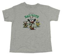 Šedé melírované tričko s obrázky Gildan