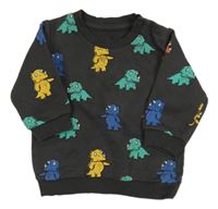 Antracitová mikina s dinosaurami M&S