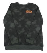 Čierno-tmavosivá batikovaná mikina s nápisom Primark