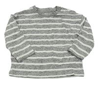 Sivo-biele pruhované úpletové tričko F&F