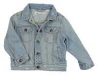 Svetlomodrá rifľová bunda s vyšúchaním Zara