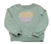 Zelenošedá mikina s nápisom Kiabi