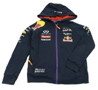 Tmavomodrá propínací mikina s potiskem a kapucí Pepe Jeans