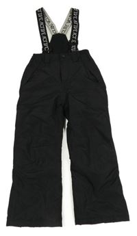 Černé šusťákové funkční oteplovačky s odepínacími kšandami Crane