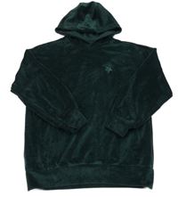 Tmavozelená plyšová mikina s hviezdou a kapucňou Destination