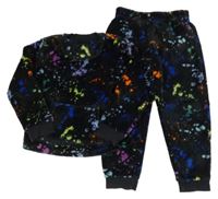 Černé skvrnité chlupaté pyžamo Nutmeg