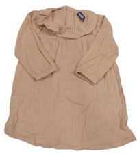 Staroružové mušelínové šaty s volánem Lupilu