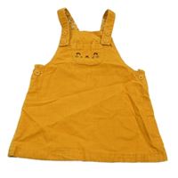 Horčicové menšestrové podšité na traké šaty s ňufáčikom  C&A