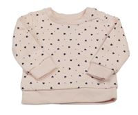 Svetloružová bodkovaná á mikina so srdiečkami Primark