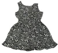 Černý květovaný kraťasový overal Next