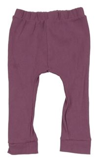 Fialové žebrované lehké tepláky Next