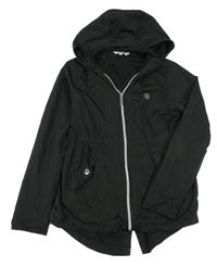 Černá šusťáková jarní bunda s kapucí E-Vie